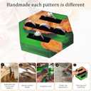 Hexagonal Ring Box for Women Handmade Resin & Burl Wood Jewelry Tray with Velvet Lining, Eco-Friendly Ring Holder for Dresser Decor, Bridesmaid Birthday Gift