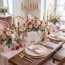 WDF 60pcs Pink Plastic Plates - 10.25inch Baroque Pink And Gold Disposable Dinner Plates for Upscale Parties -Special for Mother's Day/Baby Shower/Birthday/Spring