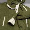 Yanekop Womens Quarter Zip Pullover Sherpa Fleece Jacket Oversized Zip Up Sweatshirt Half Zip Pullover Fuzzy Outerwear (Small, Army Green)