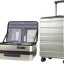 KROSER Carry On Luggage with Spinner Wheels & Built-in TSA Lock, Expandable Top Opening Hard Shell Suitcase Large Capacity Durable Rolling Luggage with USB Port, Carry-On 20-Inch, Champagne