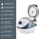Yum Asia Panda Mini Rice Cooker With Ninja Ceramic Bowl and Advanced Fuzzy Logic (3.5 cup, 0.63 litre) 4 Rice Cooking Functions, 4 Multicooker functions, Digital LED display - 120V