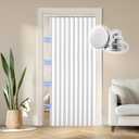 RINHARTEX Blackout Accordion Style Magnetic Door Curtain for Closet Pleated Folding Doorway Curtain Accordion Door Interior Room Divider Bedroom Bathroom Living Room 42 * 78",White