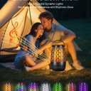 Outdoor Speakers with Flame & RGB Lights, 10W HD Stereo, Bluetooth 5.3 Auto-Pairing, Multi-Sync 100+ Speakers, IPX6 Waterproof, Perfect for Patio, Pool, Party | Gifts for Men & Women (2Pack)