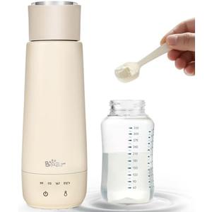 Bear Milk Warmer, Fast Water Warmer for Baby Formula with 10 Oz Large Capacity, Accurate 4 Temp Setting and Automaticlly Keep Warm, Portable Bottle Warmer(No Battery, 110V Only)