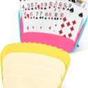 Playing Card Holder,with Foldable Desktop Stand,3 Layers Design,for Poker UNO Cards Senior/Adult/Kids Game Card Holder (1 Blue + 1 Yellow)