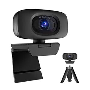 Combess 4K Webcam for Streaming Webcam for PC, 1/ 2.5'' Sensor, Autofocus, 2 Noise Reduction Mics, Built-in Privacy Cover, for PC/ Zoom/ Skype/ Team/ Laptop/ MacBook/ Windows