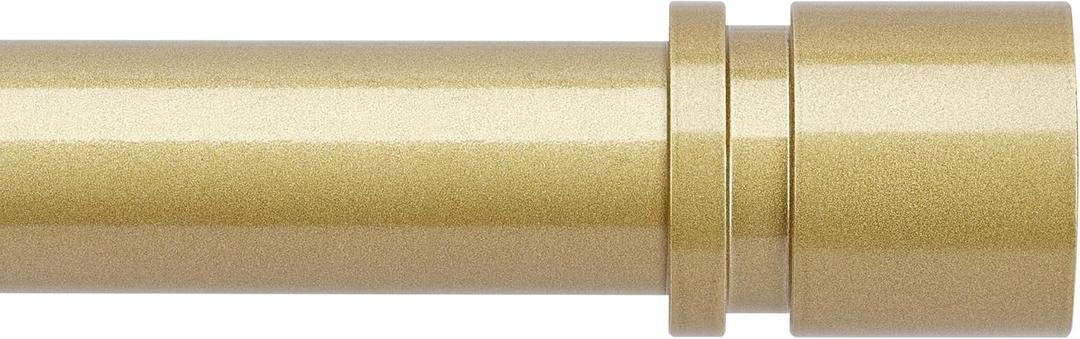 Byondeth Curtain Rods for Windows 16 to 240 Inches Adjustable Length 1 Inch Diameter Window Curtain Rod with Aluminium Finials, Flash Gold