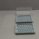 WIBIMEN Ice Cube Tray with Lid and Bin - Round Ice Trays for Freezer with Lid - Ice Cube Trays for Freezer with Ice Container (0.8"-2PACK Blue)