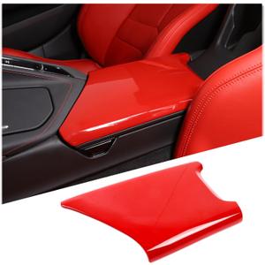 Armrest Box Panel Cover Compatible with Chevrolet Corvette C8 2020-2026, ABS Center Console Armrest Container Storage Tray Protection Cover Cover (Red)