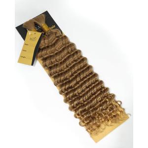 BEEOS Boho Hair for Braiding 100g, #27 Honey Blonde Remy Human Hair for Boho Braids 16 Inch, Deep Wave Full End No Weft 2 Bundles Per Pack