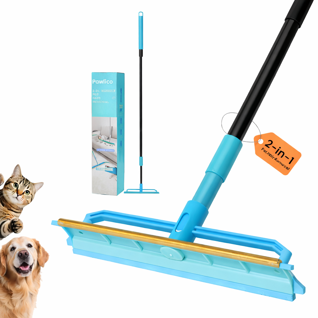Carpet Rake for Pet Hair Removal Tool, Reusable Pet Hair Remover Broom with 56” Long Handle, Cat & Dog Hair Carpet Scraper for Rugs Mats Couch