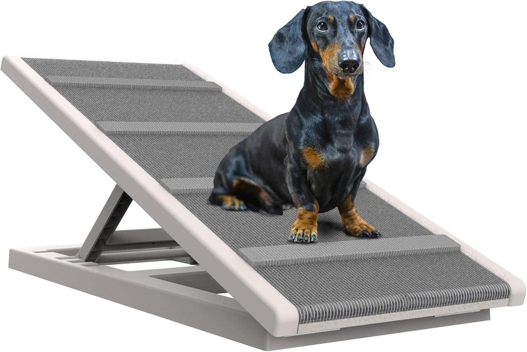 Dog Stairs, Dog Ramps Pet Stairs - Folding Ramp Height Adjustable for High Beds, Sofa up to 80 lbs 2025 Edition Gliard Brand