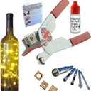 Glass Cutter, a Glass Cutting Tool Kit with Cutting Oil, Drill Bits for Bottles to Make Lights, Put Drainage Holes in Plant Pots, Holes in Blocks Cups and Plates for Craft,  to  Diamond Drill Bits (1.Red Right Handed)