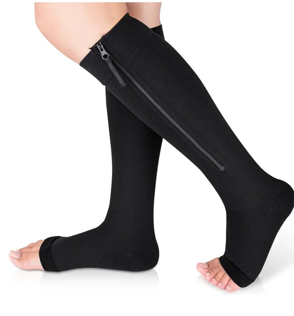Ailaka Medical Compression Socks with Zipper, Knee High 15-20 mmHg Compression Socks for Women Men, Open Toe Support Socks for Varicose Veins, Edema, Recovery, Pregnant, Nurse
50+ bought in past month