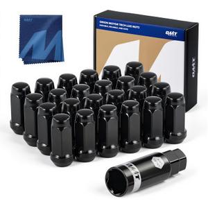 Orion Motor Tech M14x1.5 Lug Nuts with Cone Seat, 3/4" 19mm Hex Wheel Lug Nuts Compatible with Chevy Silverado Suburban 1500 Tahoe Colorado Traverse, Ford F-150 Ram 1500 Aftermarket Wheel, Set of 24 (Black)