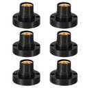 PATIKIL E14 Bulb Socket, 6pcs Round Screw Base Lamp Holder Light Replacement Bases for Halogen CFL Light Bulb, Black