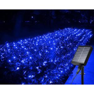 iBaycon Solar Net Lights, 5ft 5ft Mesh with 8 Modes, Waterproof for Xmas Trees, Parties, Gardens, Weddings, Outdoor Decorations (Blue)