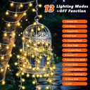 Joomer Camping String Lights, Camping Essentials Gear 33FT 100LED Rechargeable Ball Lights Waterproof, Outdoor String Light with 13 Modes for Awn Tent Garden Hiking Travel Decoration (Warm White)