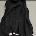 Dokotoo Short Cardigans for Women Color Blocked 2024 Fall Fashion Button Down Sweaters Winter Coats with Pockets (L, Black)