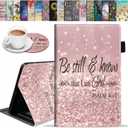 Case for Amazon Fire HD 10 Tablet (9th/7th Gen, 2019/2017 Release), Premium PU Leather Cover with Auto Sleep Wake Feature Folio Case for Fire 10.1" Tablet, Bible Verses Psalm 46:10