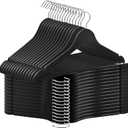 30 Pack Wooden Coat Hangers, 360 Swivel Hook, Suit Hangers with Anti-Slip Notches, Clothes Hangers for Jackets, Shirts, Dress, Black UAWY0530B