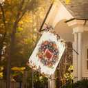 5 x Fall Garden Yard Flag 28 x 40 Inch Outside Double Sided Burlap Pumpkin Rugby Maple Leaf Welcome Flag Farmhouse Holiday Patio Lawn House Outdoor Decorations (Multicolor)