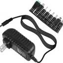 Universal AC DC 5V 1A 2A/2000mA Power Supply Cord Adapter Charger with 8 Variable Plug Tips (Include 5.5mm / 3.5mm / mini USB/Micro USB / 4.7mm Switching Connector)