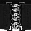 BlackButterfly Wide Elastic Waist Cinch Stretch Waistband Retro Clasp Buckle Belt (Black, L)