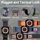 Compatible with Apple Watch iWatch Nylon Band Series 10 9 8 7 6 5 4 3 2 1 Ultra FE 49mm 46mm 45mm 44mm 42mm 41mm 40mm 38mm Men Sport Tactical Rugged Loop Breathable Strap (Green)