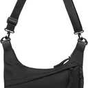 Crescent Crossbody Bags for Women, Arch Moon Dumpling Sling Bag, Lightweight Nylon Purse for Travel, White