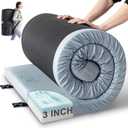 Kingfun Memory Foam Camping Sleeping Pad, CertiPUR-US Camping Mattress Waterproof Roll Up Mattress Guest Bed, Thick Floor Sleeping Mat for Car Truck Tent for Adults with Travel Bag