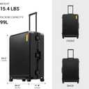 LEVEL8 Zipperless Checked Luggage Large Suitcase with Wheels 28 Inch Black