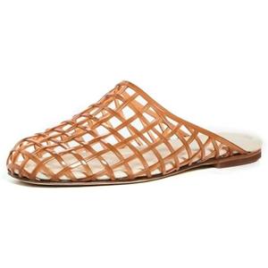 SUIARA Jelly Shoes for Women Jelly Mesh Flat Sandals Closed Toe Round Toe Slides Flats Slip on Summer Slippers Mules 11