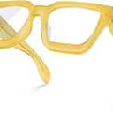 VISOONE Blue Light Blocking Glasses with TR97 Rectangle Frame and Chic Preppy Look for Women Men RIVER (Popcorn Yellow)