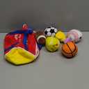 HyDren 7 Pcs My First Sports Bag Plush Toys Playset, Bulit-in Bell Sports Balls and Trophy for Kids Throwing Toys Gift for Boys Girls Early Education