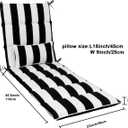 Only choice Chaise Lounge Cushion Outdoor Set of 2, 73" Lx24 W Quilted Patio Chair Cushion with Headrest, Waterproof & Fade-Resistant for Poolside, DeckPool Lounge Chairs (Black/White Striped)