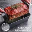 HONGBAKE 4 Pack Meatloaf Pan with Drain Tray, 9 x 5 Inches Loaf Pans with Insert, Nonstick Meat Loaf for Baking, Grey