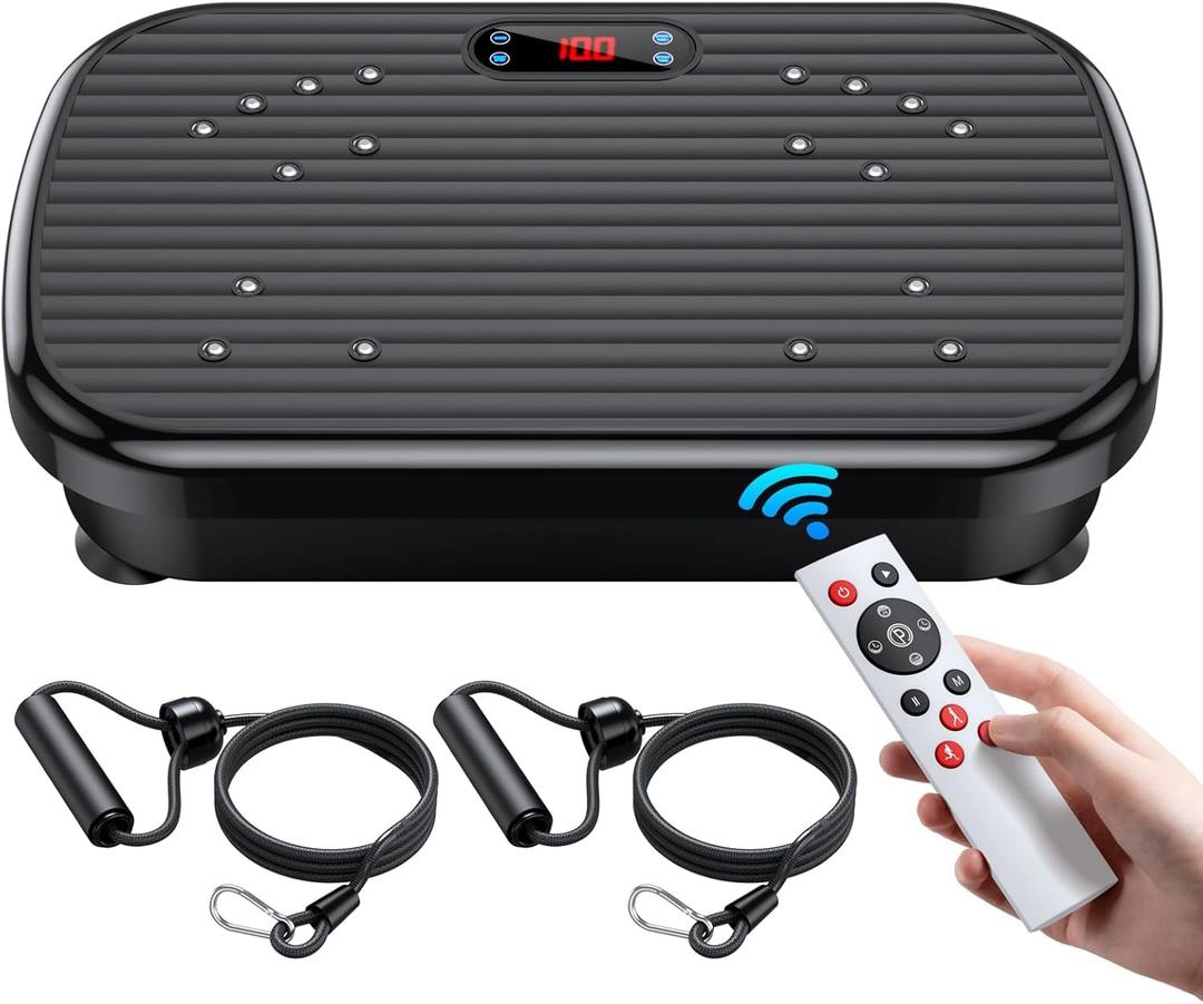 Vibration Plate Exercise Machine, Vibration Plate for Lymphatic Drainage 330 Lbs Capacity Whole Body Vibration Platform Machines Helps Weight Loss Shaping Toning Wellness (Black)