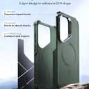 ESR for Samsung Galaxy S26 Ultra Phone Case with Stash Stand, 7X Military-Grade Drop Protection, Shock-Absorbing Rugged Cover, Compatible with MagSafe Accessories, Cyber Series, Pine Green