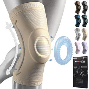 NEENCA Professional Knee Brace for Pain Relief, Medical Knee Support with Patella Pad & Side Stabilizers, Compression Knee Sleeve for Meniscus Tear, ACL, Joint Pain, Runner, Workout (Beige, Small)