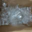 Sliner 24 Pack 8 oz Plastic Vintage Champagne Flutes and 7 oz Wine Glasses, 12 Champagne Glass, 12 Plastic Goblet Cups Unbreakable Crystal Water Glassware for Party (Clear)