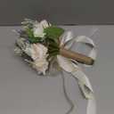 Wedding Bouquets for Bride Bridesmaid,White Champagne Artificial Roses Flowers for Wedding Church Decoration (6.5in)