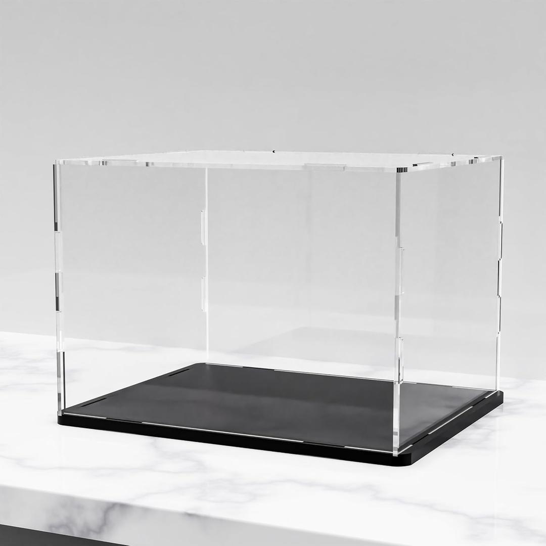 WANLIAN Clear Acrylic Display Case Assemble Countertop Box Cube Organizer Stand Dustproof Protection Showcase for Action Figures Toys Collectibles (9.8 x 5.9 x7 inch; 25 x15 x18 cm)