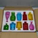 10pcs Small Vase Colored Bud Mini Decoration Set Vintage Glass Bottle for Wedding Family Table Aromatherapy Wedding Centerpieces for Tables