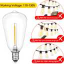 VISTERLITE E12/C7 Base LED Replacement Bulbs for ST38 Outdoor String Lights - Not Solar, Vinatge 1W LED Shatterproof Bulb, Warm White 2200K, 25 Pack