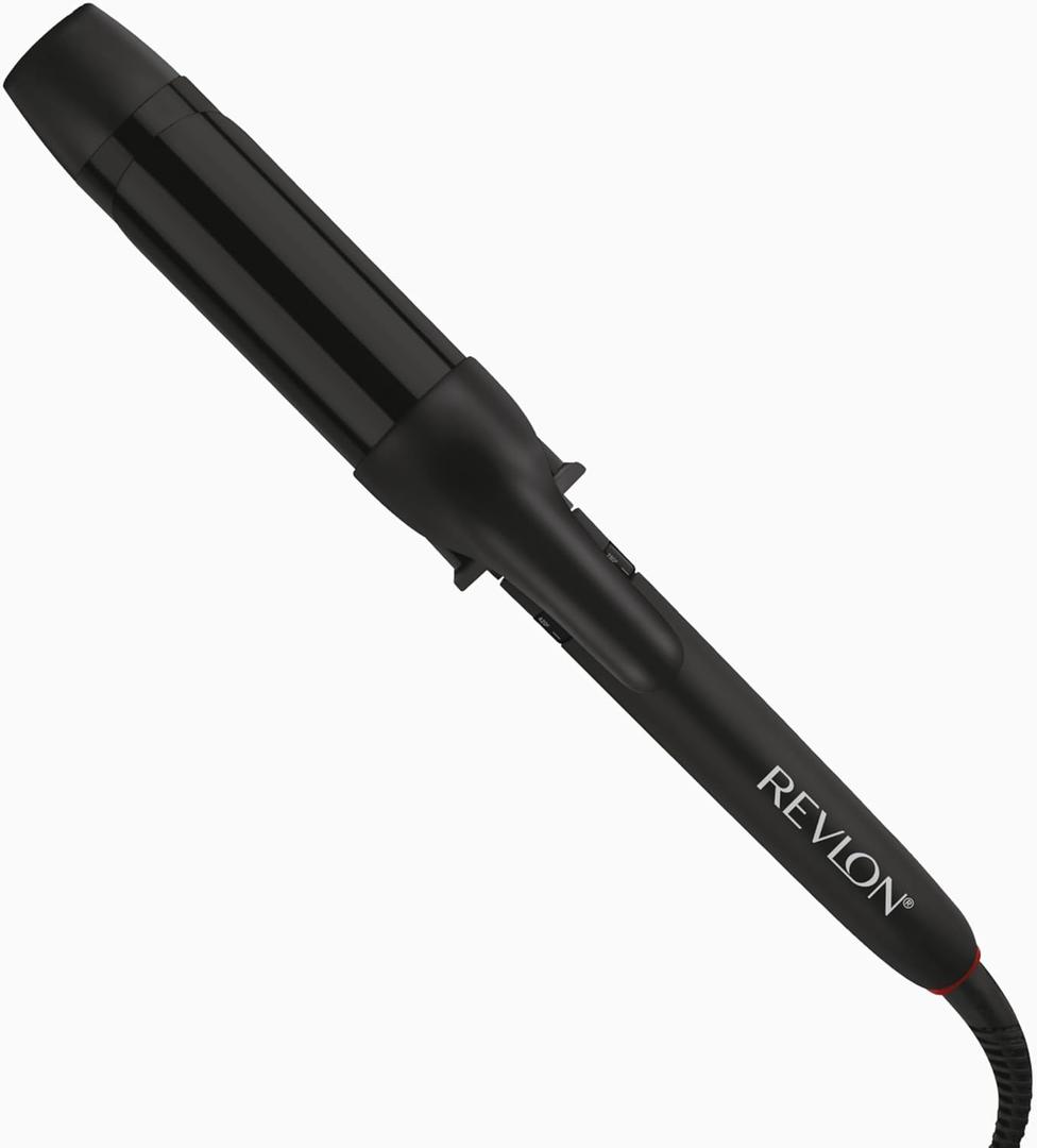 REVLON SmoothStay Coconut Oil Infused Hair Curling Iron - Barrel Curling Iron 1 1/2 Inch for Loose Curls, Shinier, Visibly Smoother Hair (1 1/2i n) (Black)