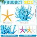 Simgoing 8 Pcs Mermaid Party Decorations Artificial Aquarium Coral Reef Decor Starfish Decor Under the Sea Centerpiece Realistic Ocean Party Plastic Fish Tank Decoration, 4.72 x 5.91 inches , 4.72 inches