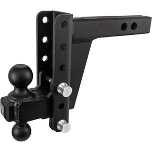 BulletProof Hitches - 2.0" Adjustable Heavy Duty Trailer Hitch (22,000 lb. Rating) - 6" Drop/Rise Trailer Hitch with 2" & 2-5/16" Dual Ball - Powder Coat, Solid Steel, Corrosion-Resistant