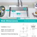 28 Inch Drop in Kitchen Sink, 18 Gauge 304 Stainless Steel Topmount Single Bowl Single Faucet Hole Handmade Kitchen Sink, 28" x 18" x 9"