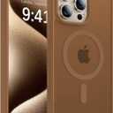 Magnetic for iPhone 15 Pro Max Case[Compatible with MagSafe][Military-Grade Drop Protection][Anti-Yellowing]Shockproof Protective Translucent Matte Cover for iPhone 15 Pro Max Phone Case,Brown
